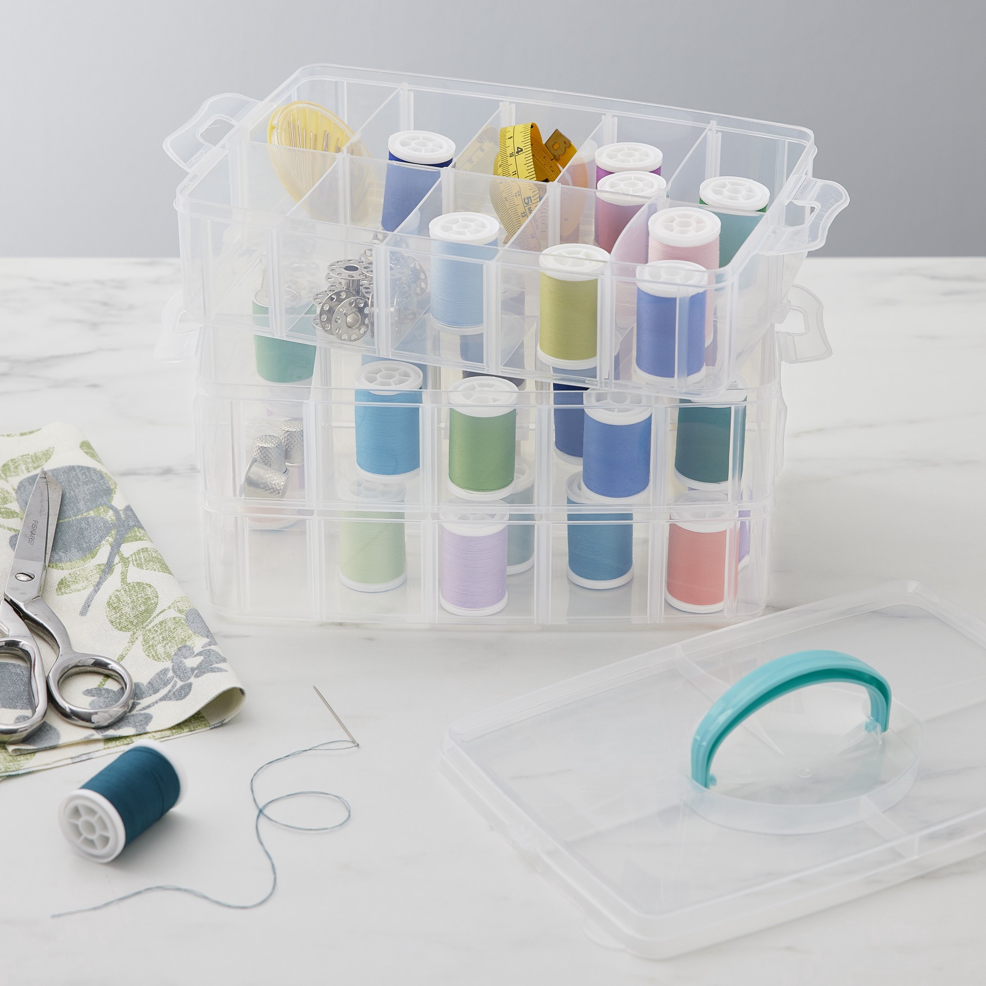 slide 3 of 3, Adjustable Snap Box Jewelry Organizer By Bead Landing, 10 in x 6.5 in x 7.2 in