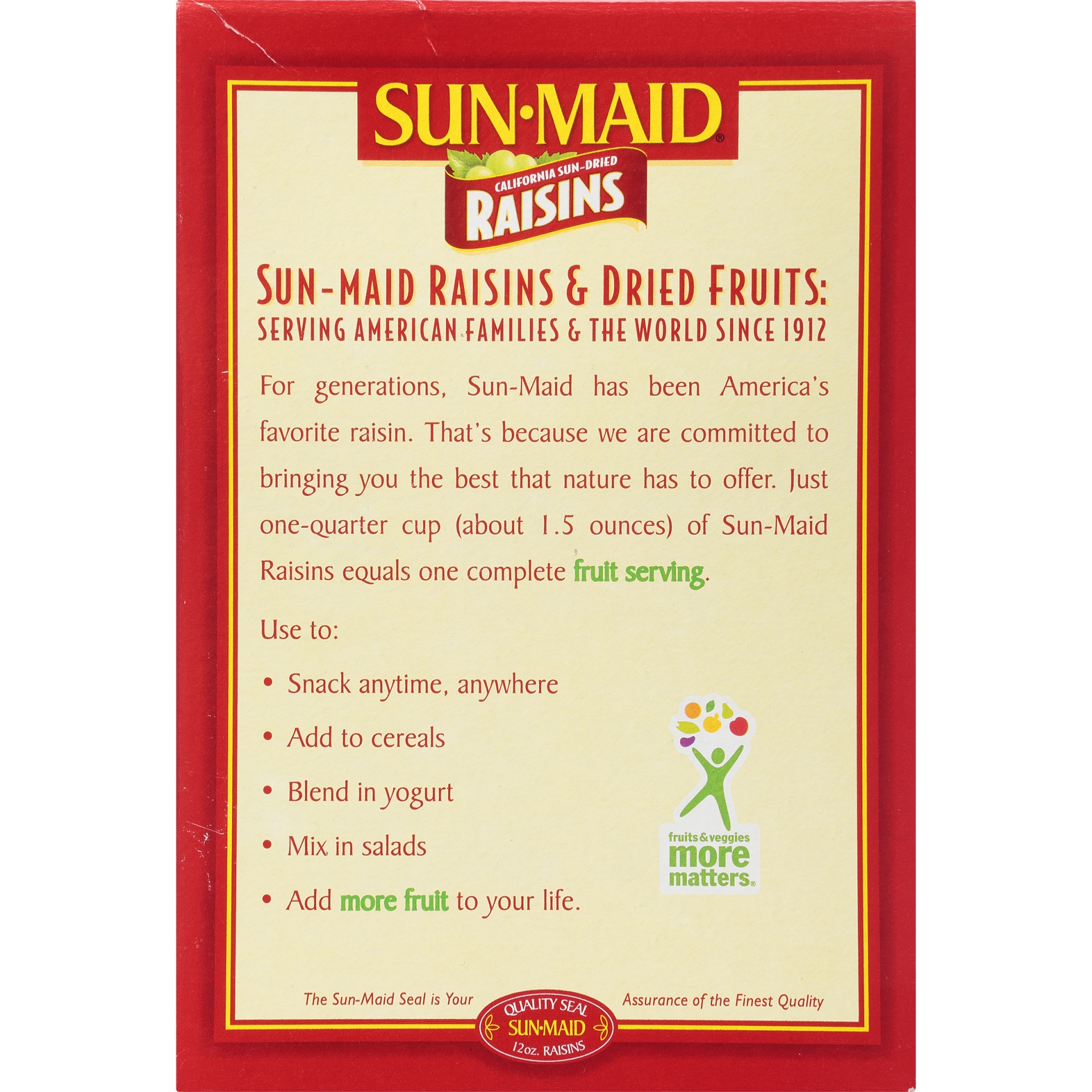slide 6 of 8, Sun-Maid California Sun-Dried Raisins 12 oz, 12 oz