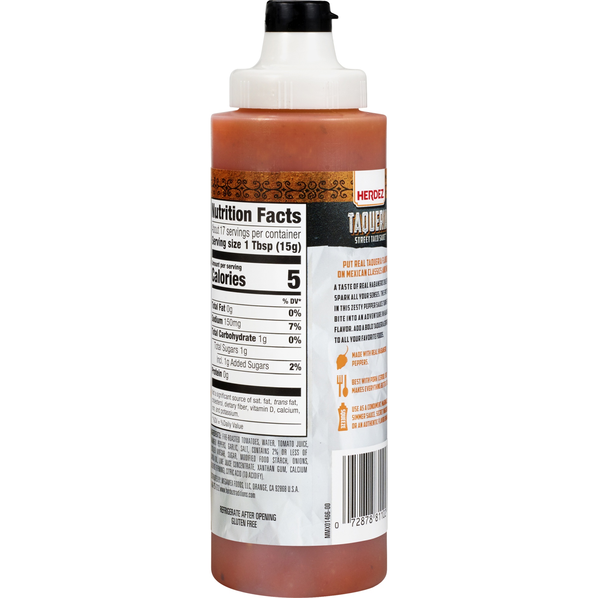 slide 3 of 6, Herdez TAQUERIA STREET SAUCE Habanero Hot, 9 fl oz