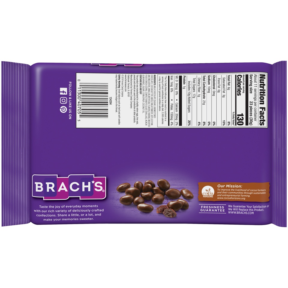 slide 2 of 2, Ferrara Candy Company Brach's Milk Chocolate Raisins 12 Oz. Bag, 1 ct