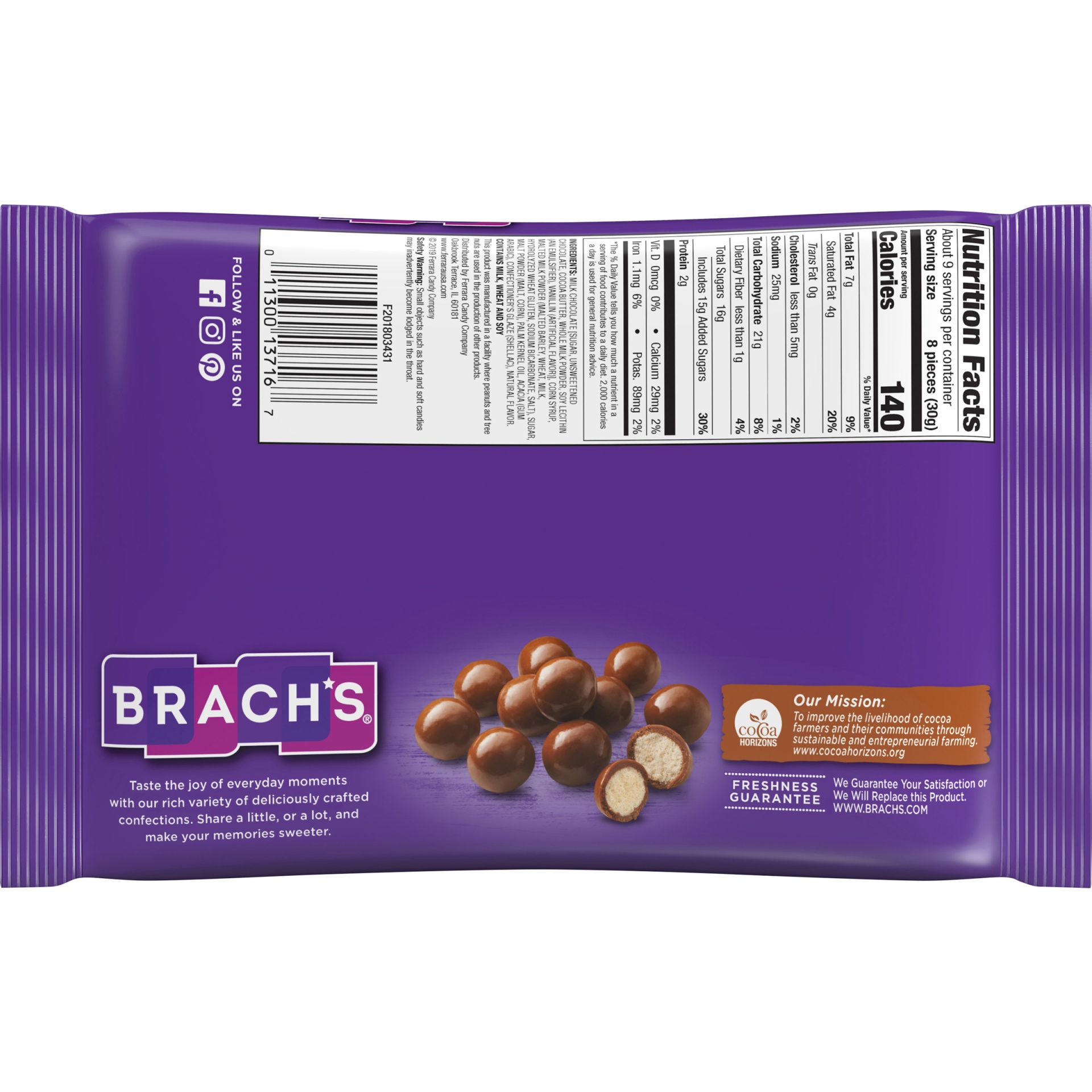 slide 4 of 8, Ferrara Candy Company Brach's Milk Chocolate Malt Balls, 10 oz