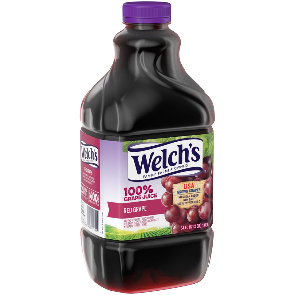 slide 2 of 5, Welch's 100% Juice, Red Grape, 64 Fl Oz Bottle, 