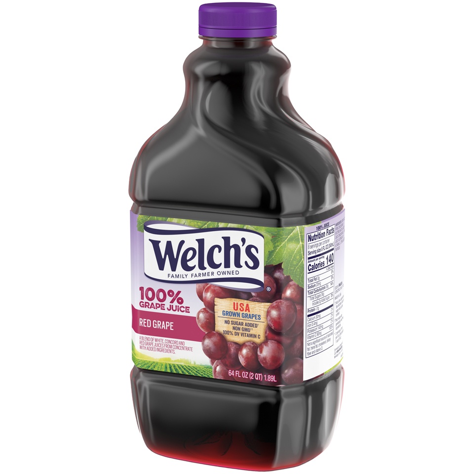 slide 3 of 5, Welch's 100% Juice, Red Grape, 64 Fl Oz Bottle, 