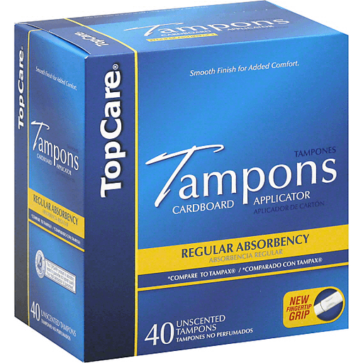 slide 2 of 2, TopCare Top Care Tampons Open End - Regular Absorbency, 40 ct