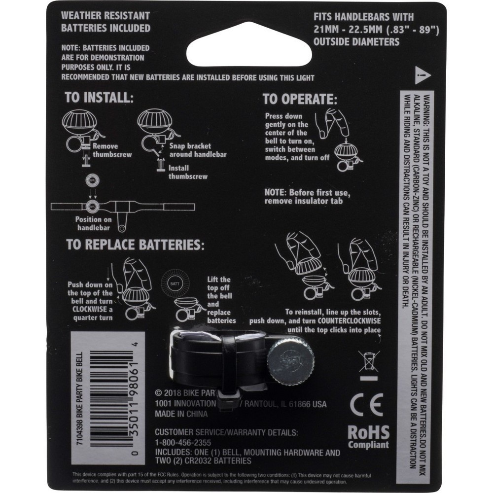 slide 4 of 8, Bell Sports Bike Party LED Disco Bike Bell, 1 ct