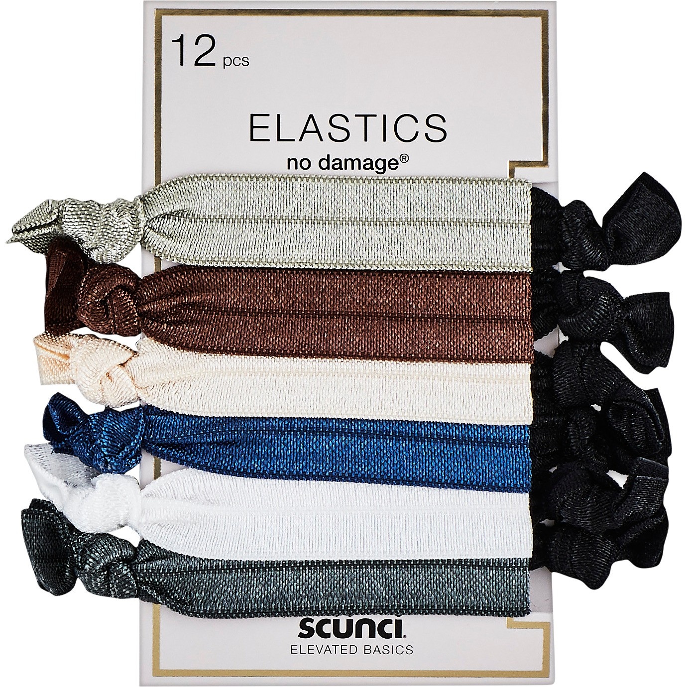 slide 1 of 3, scunci Neutral Knotted Ponytailer - 12pk, 12 ct