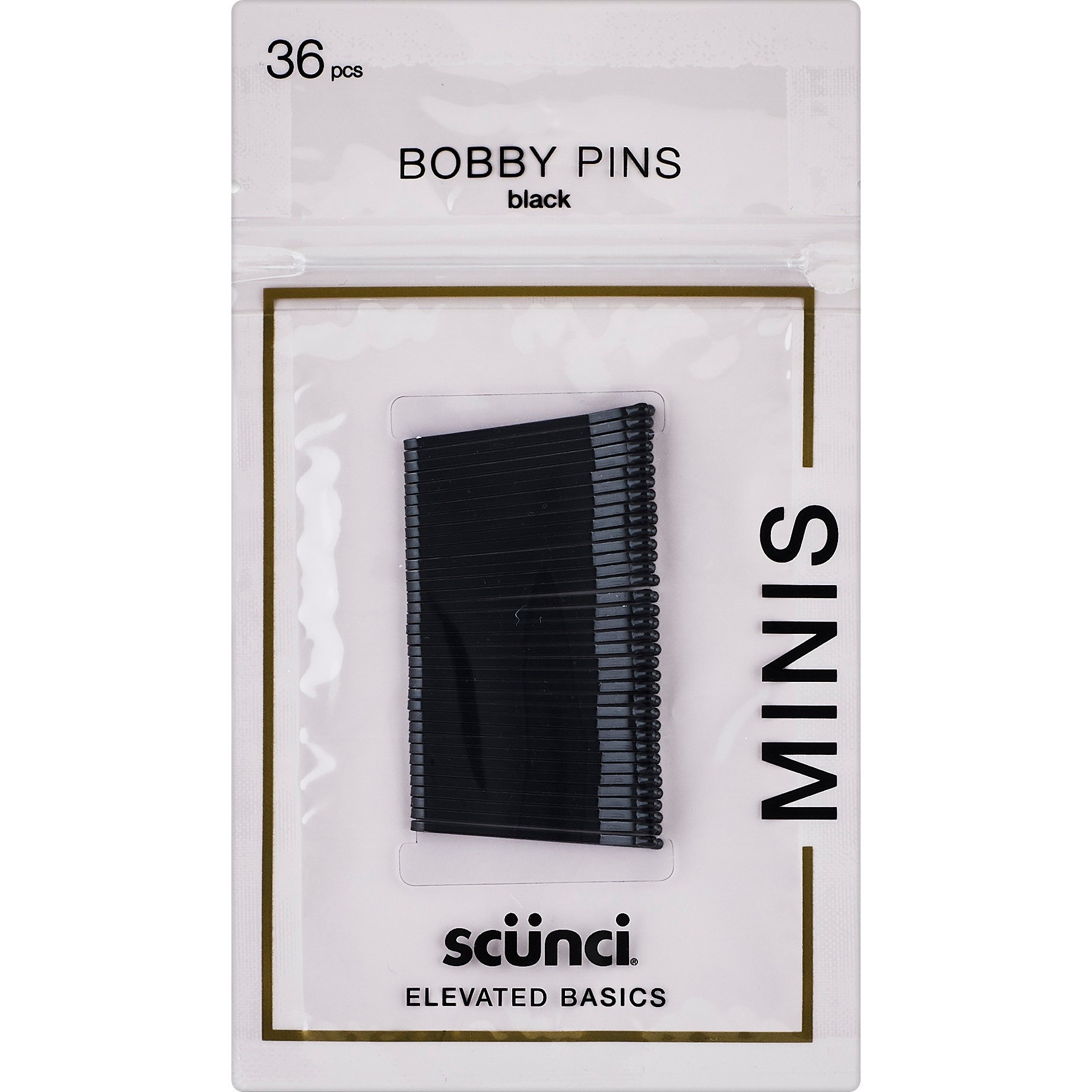 slide 1 of 3, scunci Elevated Basic Mini Bobby Pins - Black - 36pk, 36 ct