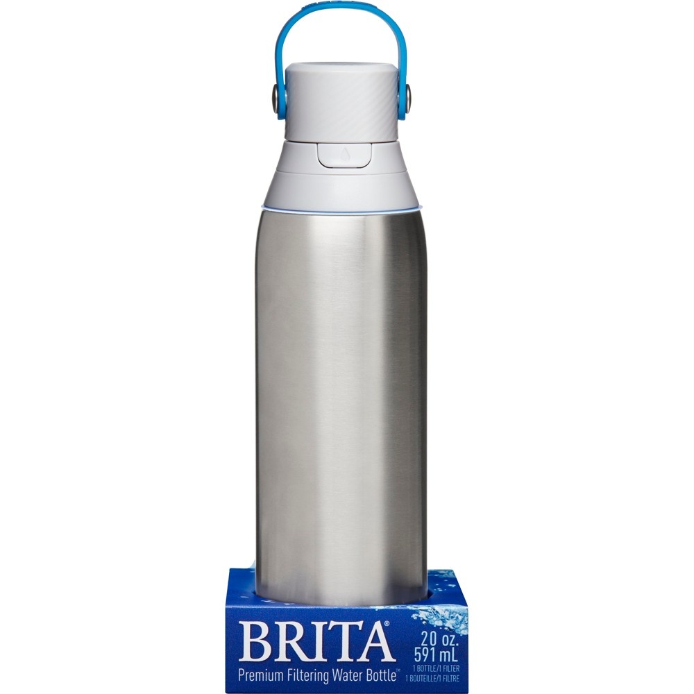 slide 2 of 4, Brita Premium Filtering Water Bottle with Filter - Double Wall Insulated Bottle BPA Free Stainless Steel, 20 oz