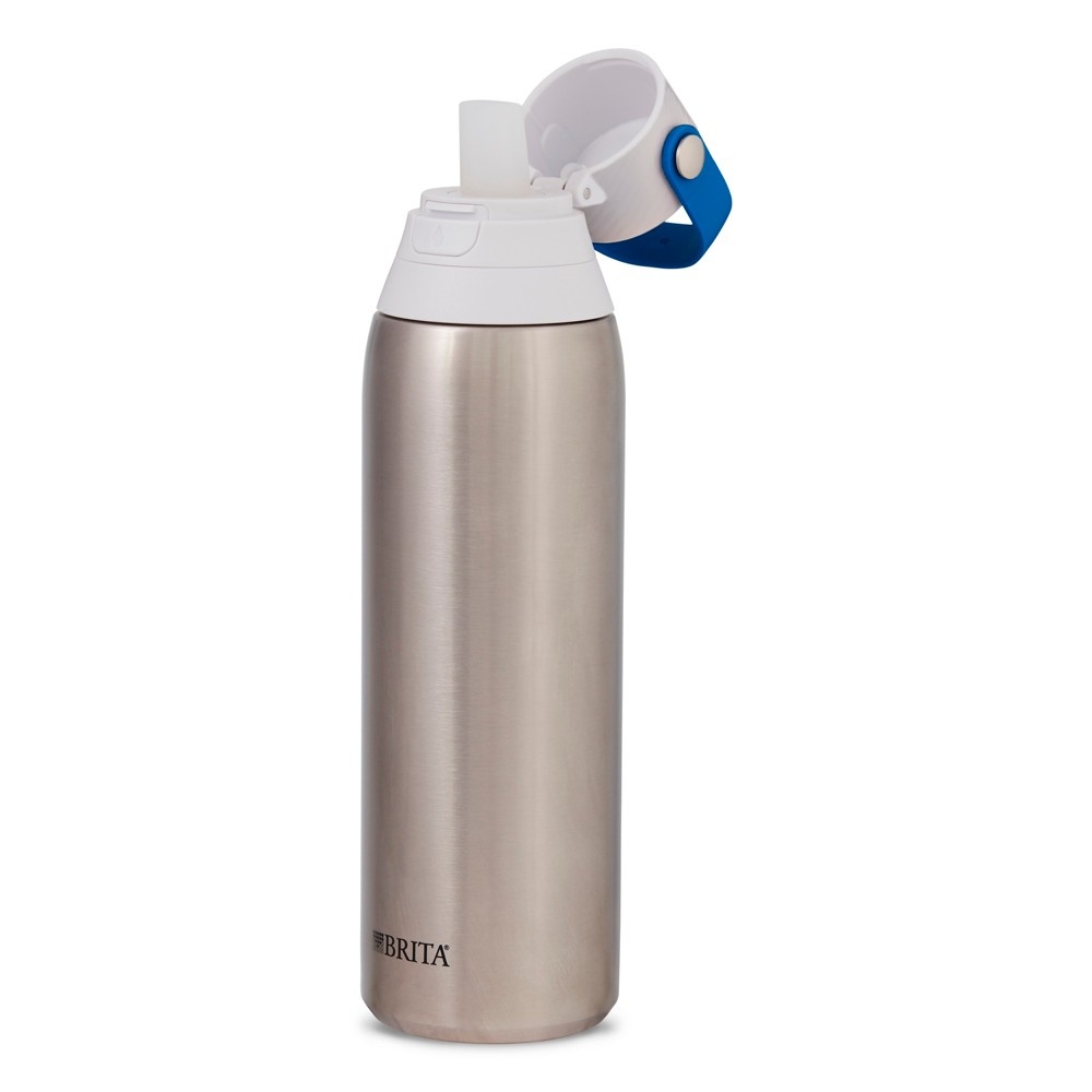 slide 3 of 4, Brita Premium Filtering Water Bottle with Filter - Double Wall Insulated Bottle BPA Free Stainless Steel, 20 oz