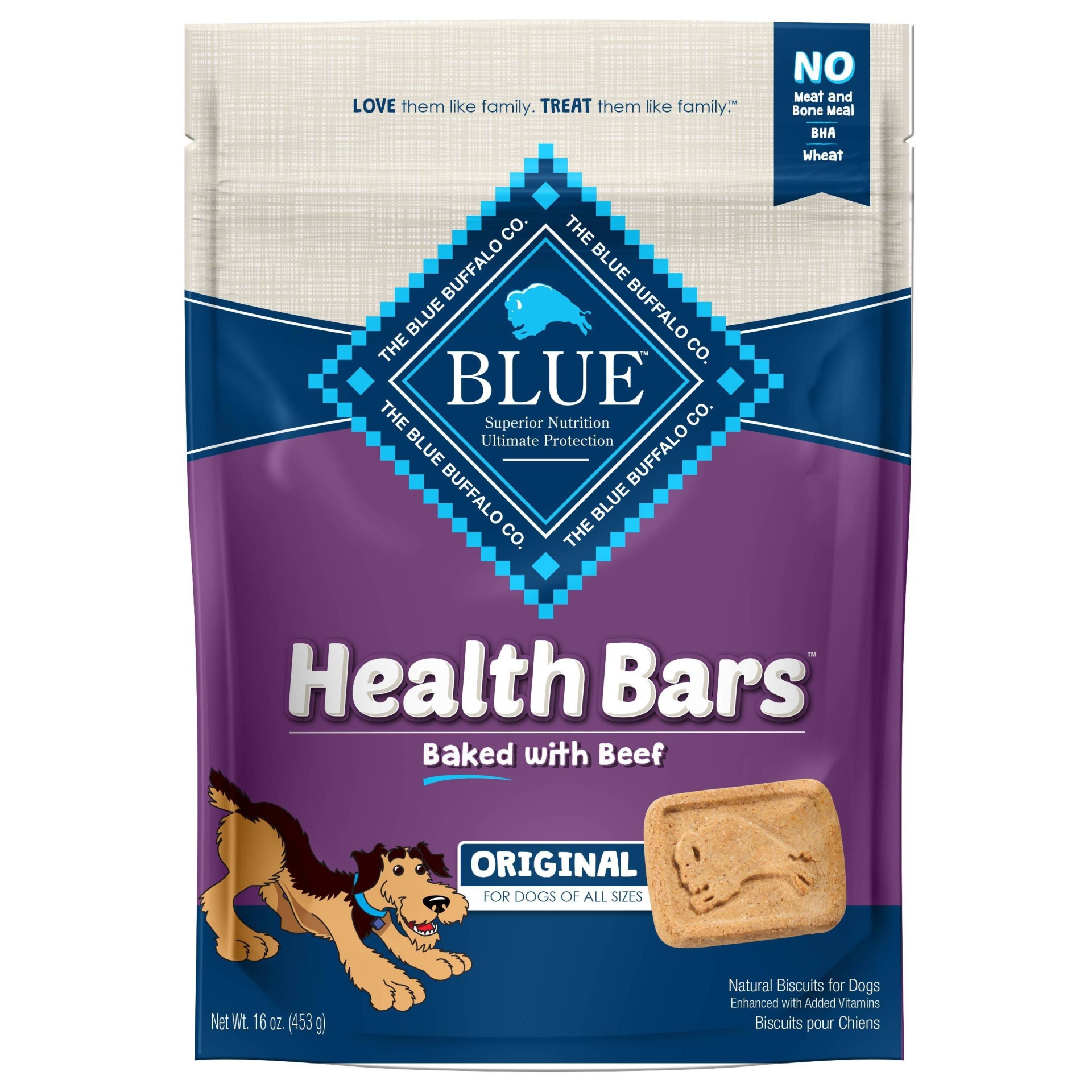 slide 1 of 2, Blue Buffalo - Health Bars Baked With Beef For Dogs, 16 oz