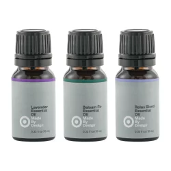 .33 fl oz 3pk 100% Pure Essential Oil Relax Set Lavender/Balsam Fir/Relax Blend - Made By Design
