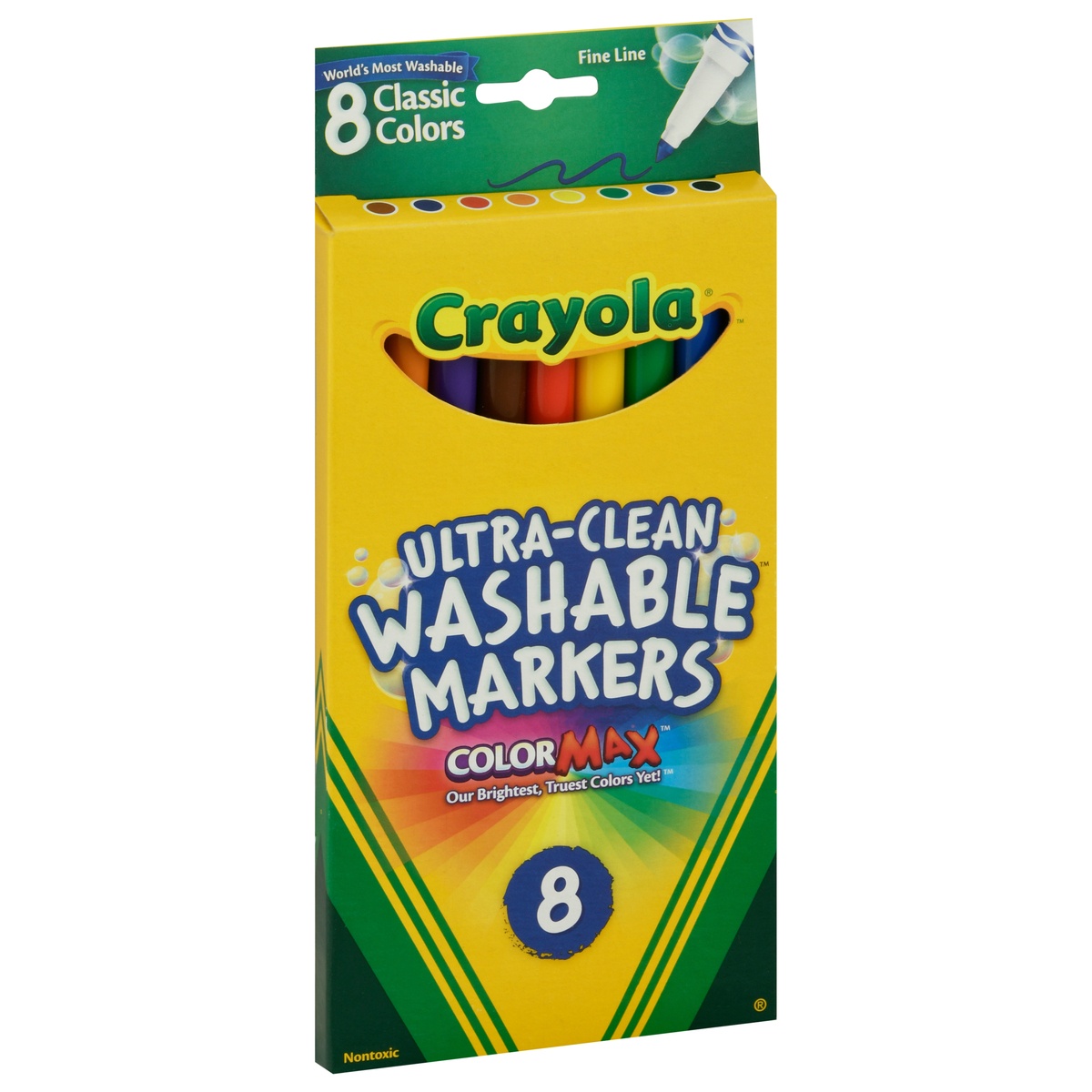 slide 2 of 9, Crayola Ultra Clean Washable Markers Classic Colors Fine Line, 8 ct