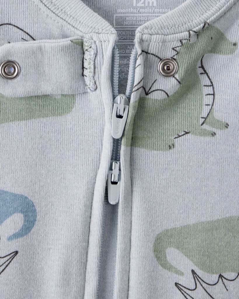 slide 2 of 3, Carter's Carters Baby Boy Dragon Print 100% Cotton Long-Sleeve 2-Way Zip 1-Piece Pajamas - Blue Blue 18M, 1 ct