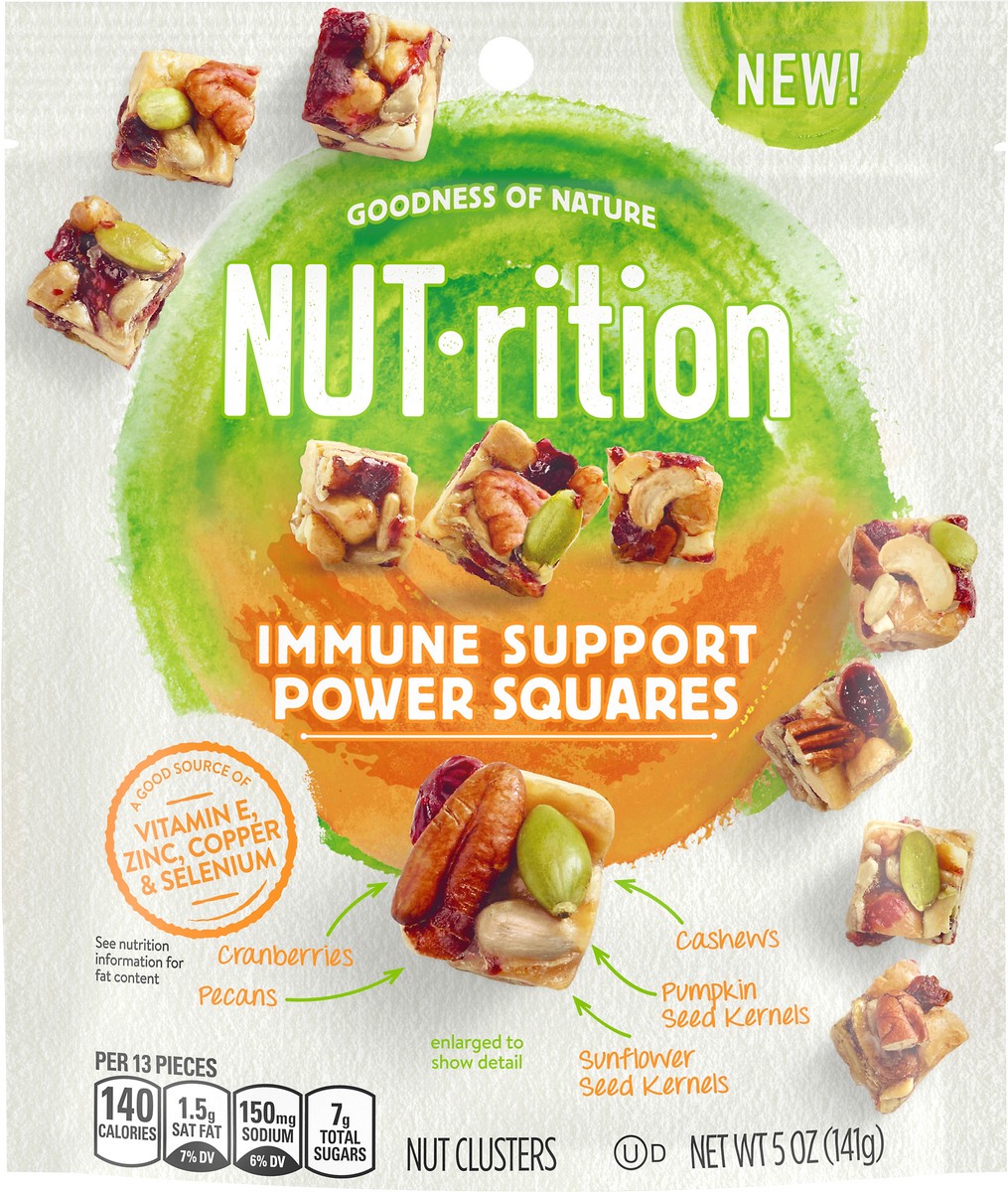 slide 10 of 10, Nut-rition NUTrition Power Squares Immune Health Nut Mix (5 oz Bag), 141 g