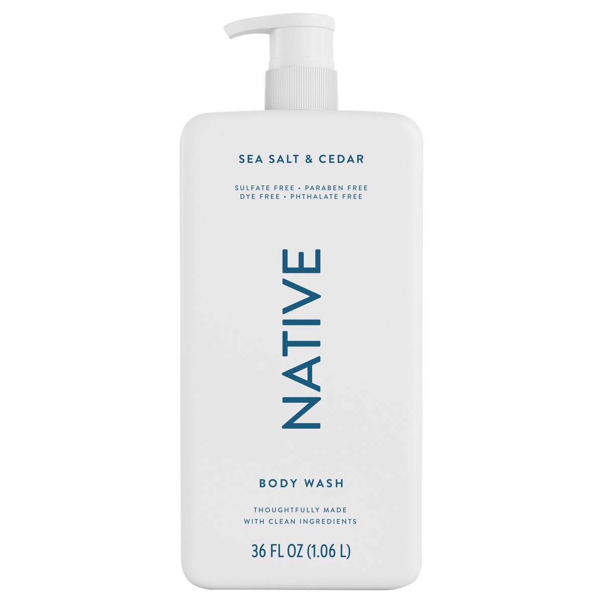 slide 8 of 10, Native Body Wash, Sea Salt & Cedar, Sulfate Free, for Women and Men, 36 oz, 36 fl oz