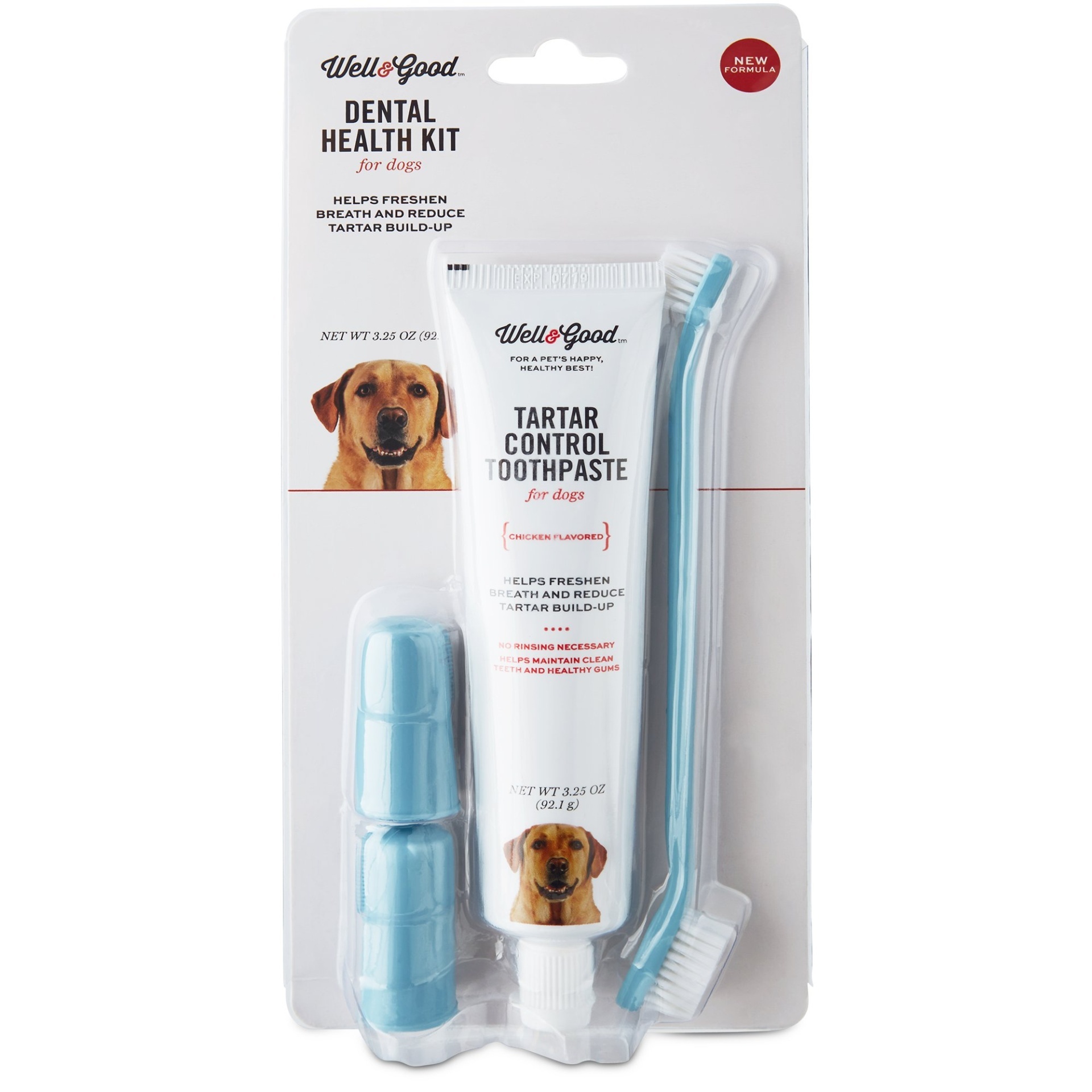 slide 1 of 1, Well & Good Dental Health Kit for Dogs, Chicken Flavor, 1 ct