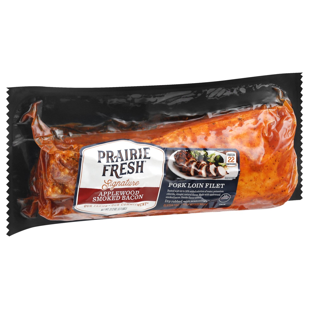 slide 5 of 10, Prairie Fresh Signature Applewood Smoked Bacon Pork Loin Filet 27.2 oz, 27.2 oz