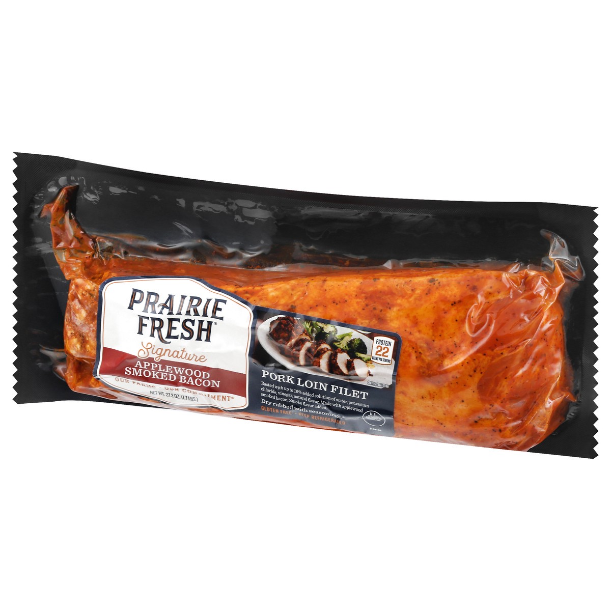 slide 7 of 10, Prairie Fresh Signature Applewood Smoked Bacon Pork Loin Filet 27.2 oz, 27.2 oz