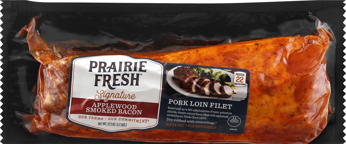 slide 9 of 10, Prairie Fresh Signature Applewood Smoked Bacon Pork Loin Filet 27.2 oz, 27.2 oz