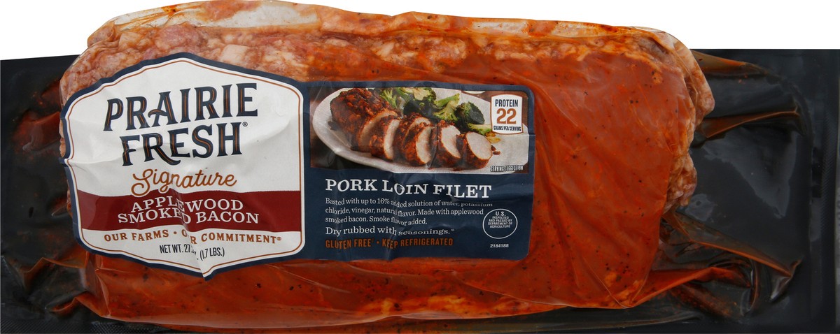 slide 1 of 10, Prairie Fresh Signature Applewood Smoked Bacon Pork Loin Filet 27.2 oz, 27.2 oz