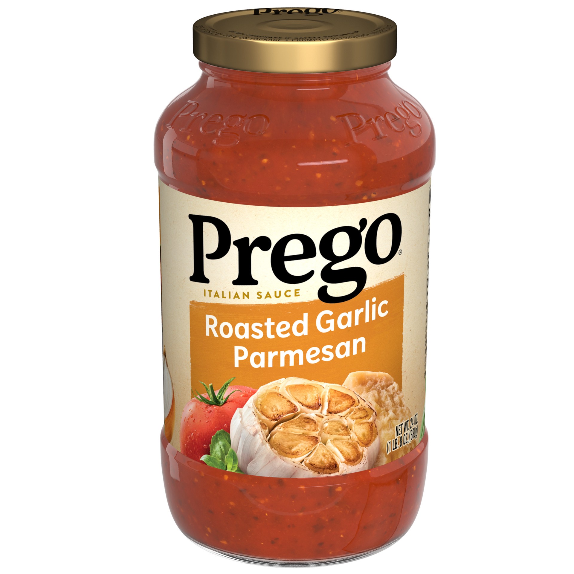 slide 1 of 5, Prego Pasta Sauce, Italian Tomato Sauce with Roasted Garlic & Parmesan Cheese, 24 oz Jar, 24 oz