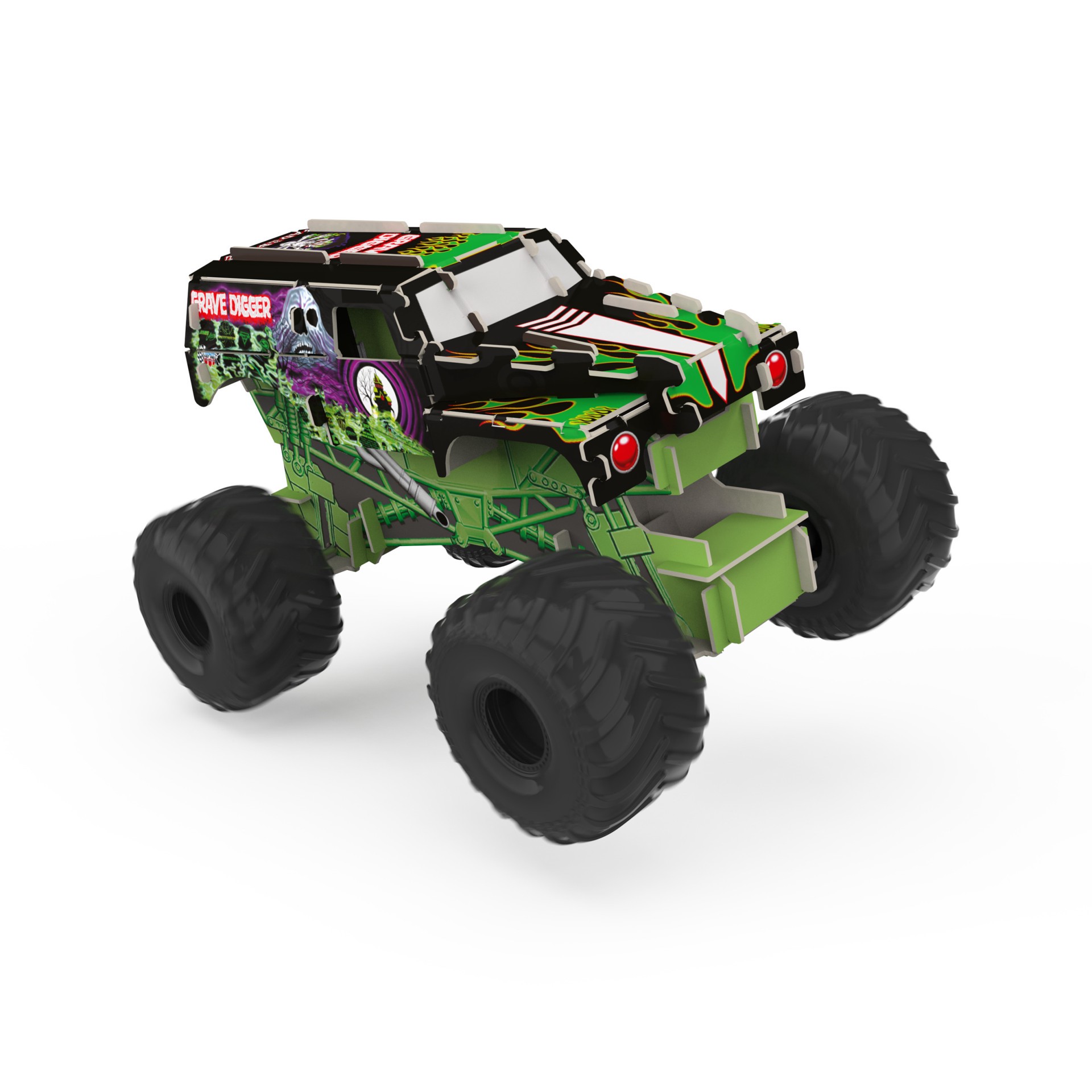 slide 4 of 5, Spin Master Monster Jam, Official Grave Digger 3D Puzzle 17-Piece Truck Learning Activity STEM Project Room Decor, for Adults and Kids Ages 8 and up, 1 ct