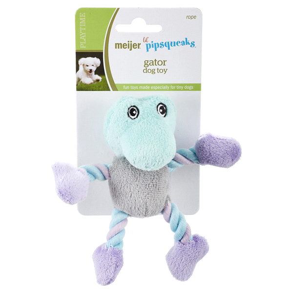 slide 1 of 1, Meijer Lil Pipsqueaks Gator Rope Dog Toy, 1 ct