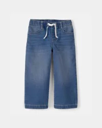 Oshkosh Toddler Girl Drawstring Wide-Leg Jeans - Dark Wash Blue 2T