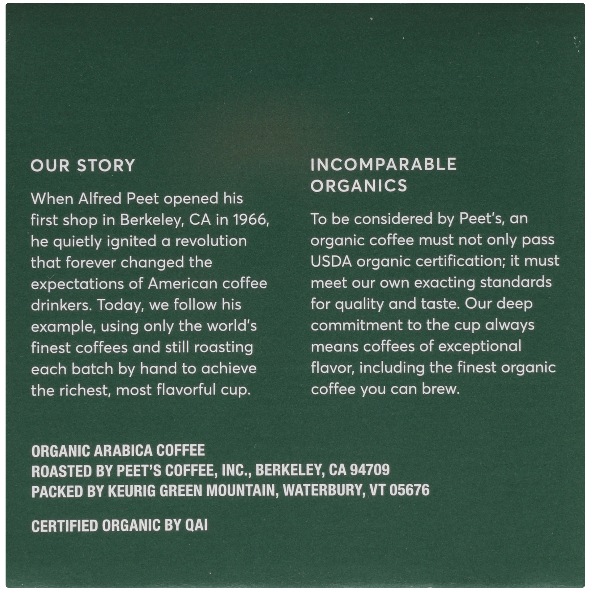 slide 5 of 7, Peet's Coffee K-Cup Pods Organic Dark Roast Alma De La Tierra Coffee 10 - 0.45 oz Pods, 10 ct