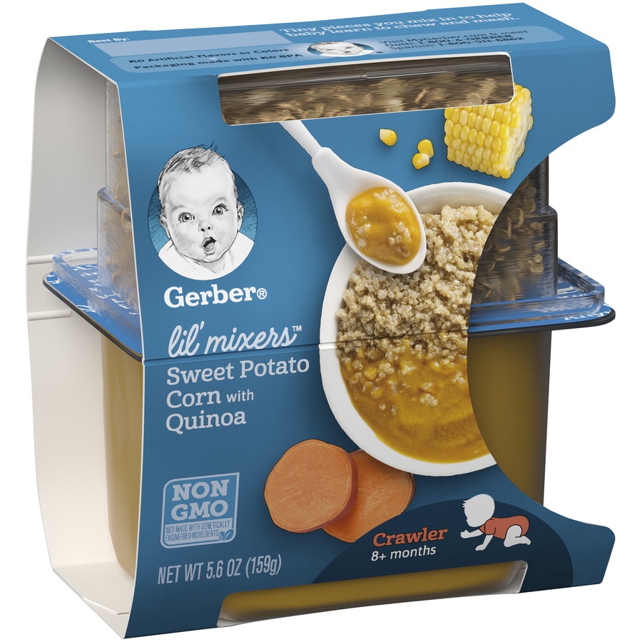 slide 6 of 8, Gerber Lil' Mixers, Sweet Potato Corn with Quinoa, 5.6 oz