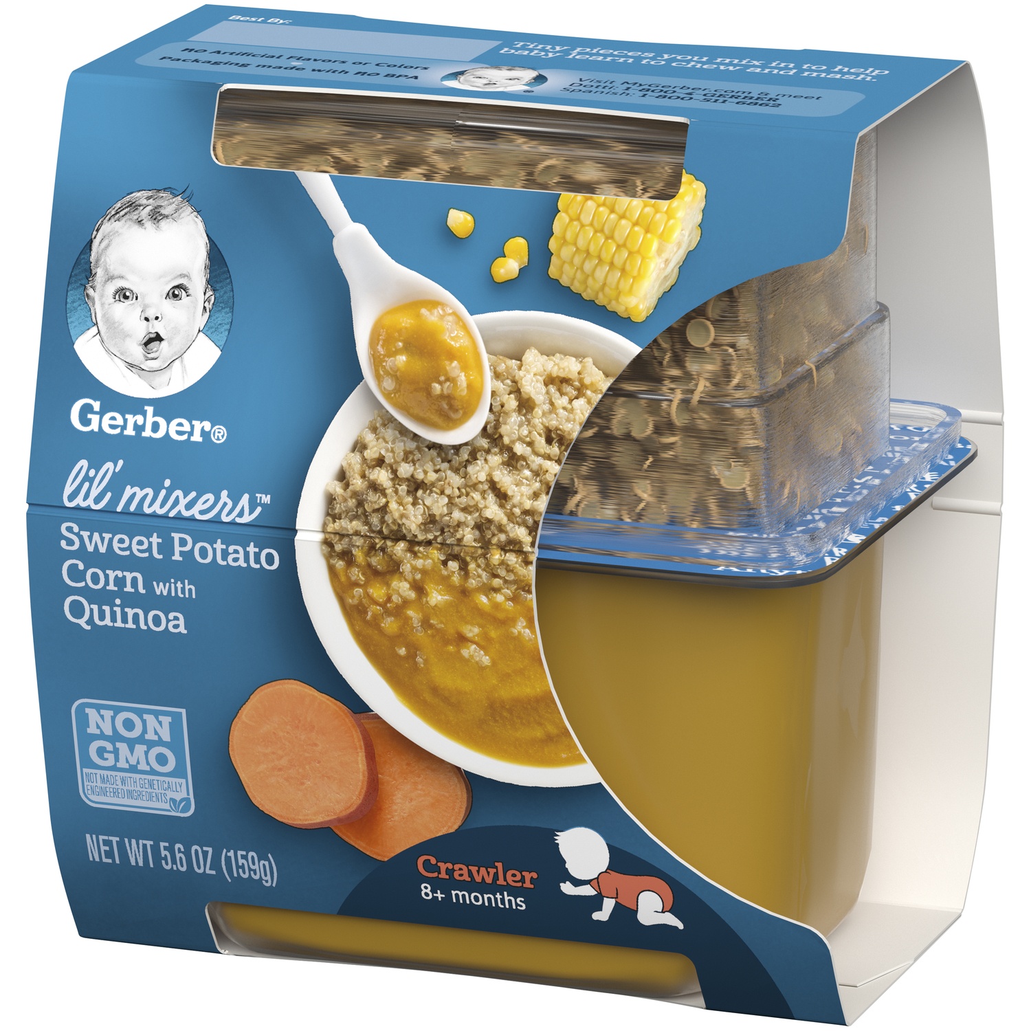 slide 7 of 8, Gerber Lil' Mixers, Sweet Potato Corn with Quinoa, 5.6 oz