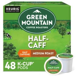 Green Mountain Coffee Roasters Half Caff Keurig Single-Serve K-Cup Pods, Medium Roast Coffee, 48 Count