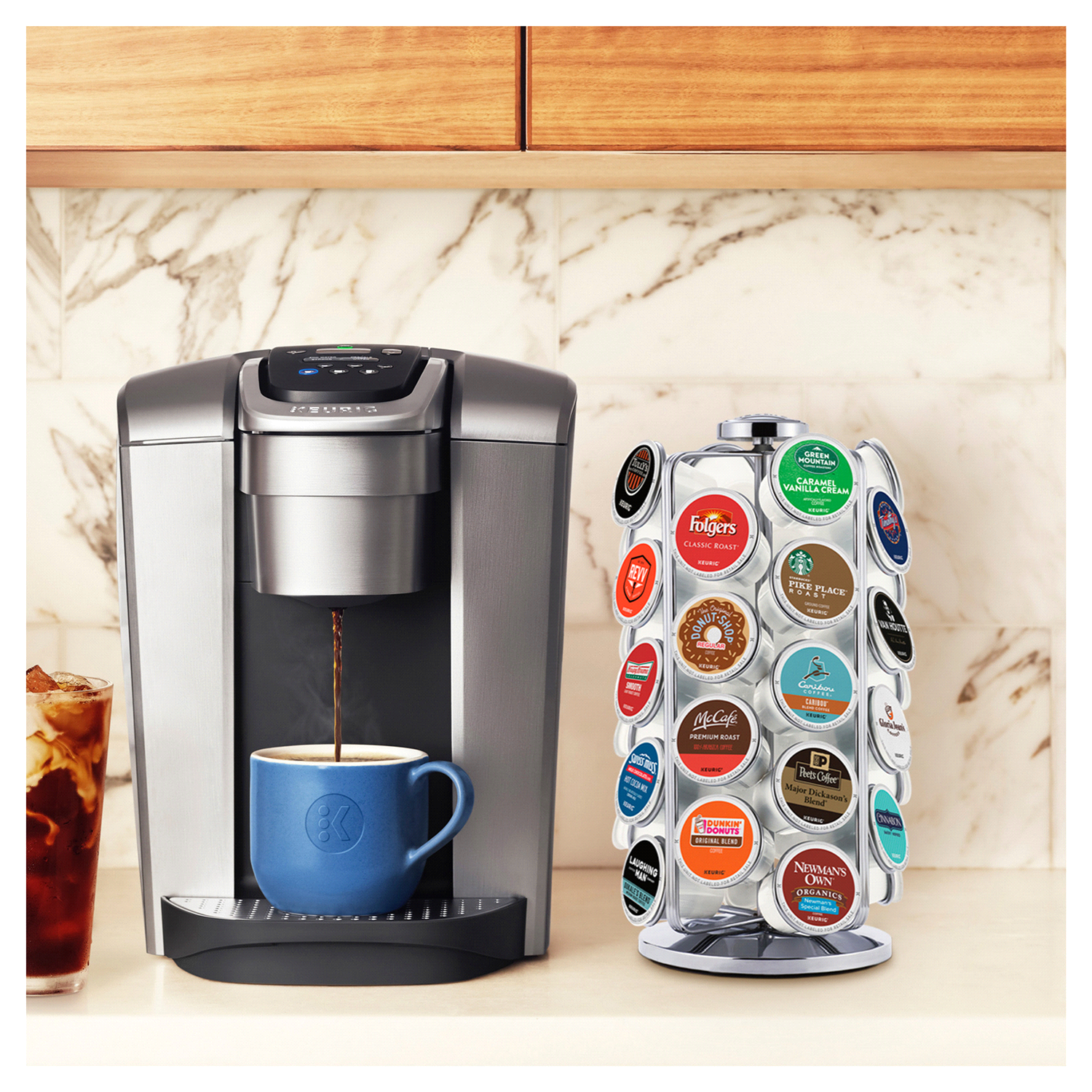 slide 5 of 5, Keurig 36ct K-Cup Pod Storage Carousel Keurig Coffee Pod Storage Carousel, Holds and Organizes 36 K-Cup Pods, Chrome, 36 ct