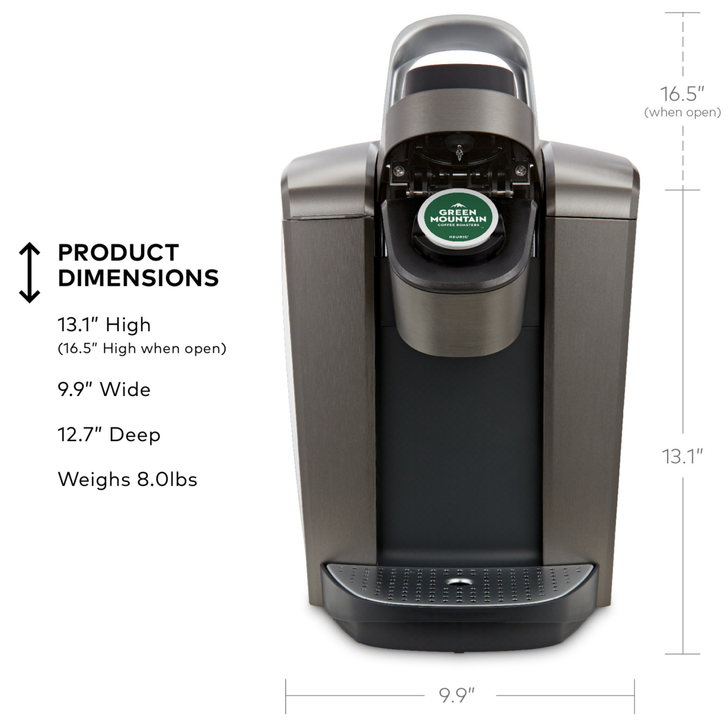 slide 5 of 8, Keurig K-Elite Single-Serve K-Cup Pod Coffee Maker with Iced Coffee Setting - Brushed Slate, 1 ct