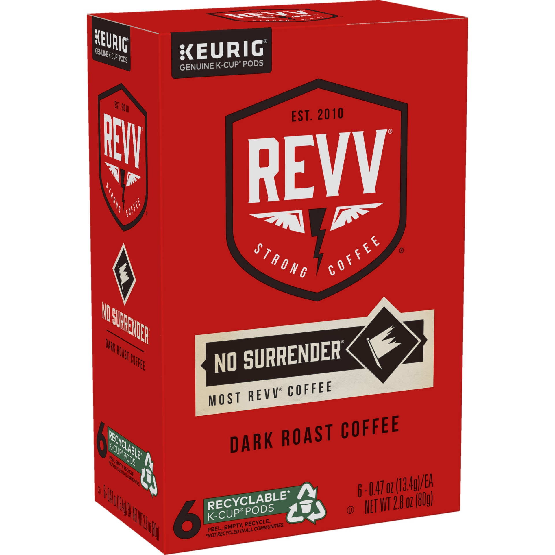slide 2 of 4, REVV No Surrender Keurig Single-Serve K-Cup Pods, Dark Roast Coffee, 6 ct