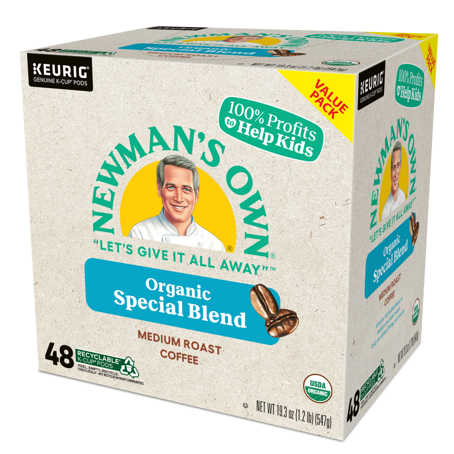 slide 4 of 7, Newman's Own Organics Special Blend Keurig Single-Serve K-Cup Pods, Medium Roast Coffee, 48 Count, 48 ct