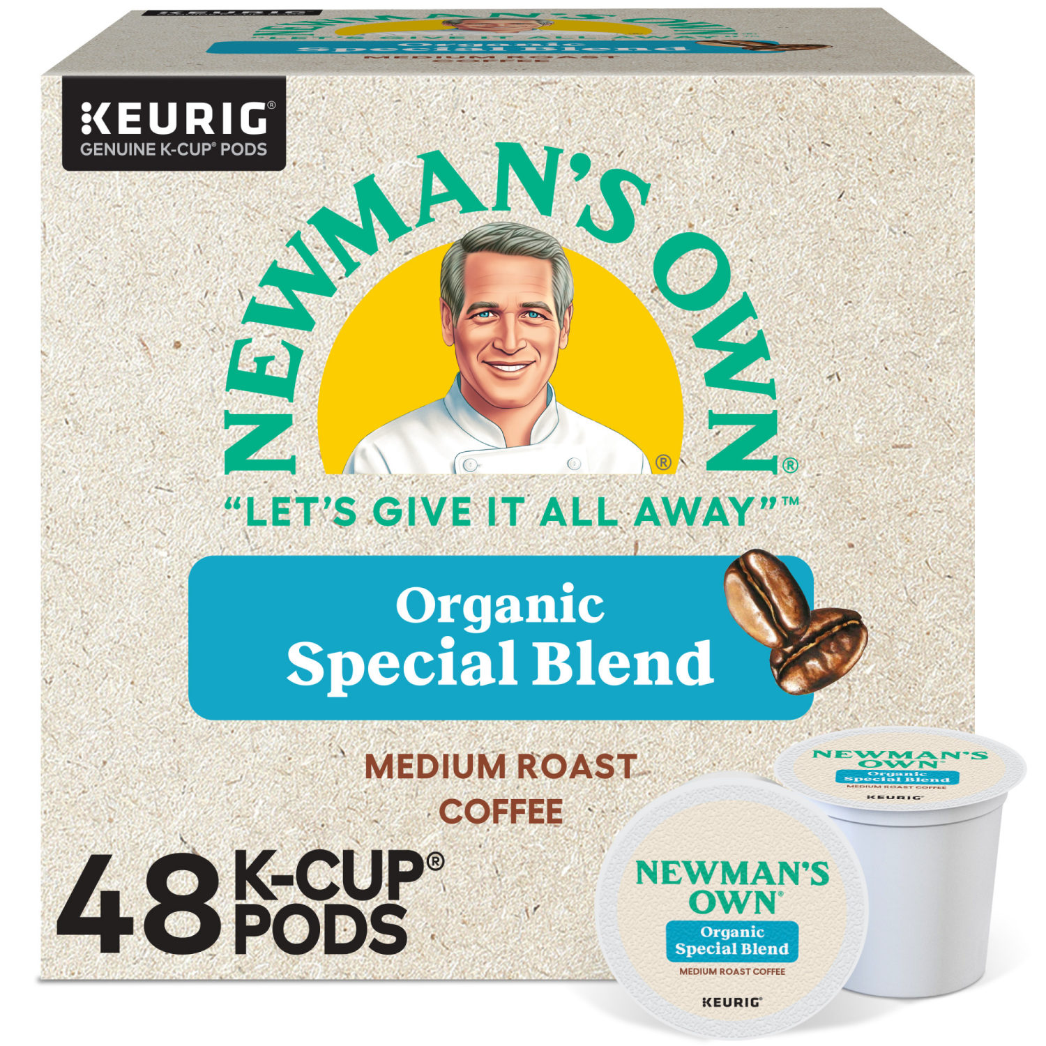 slide 1 of 7, Newman's Own Organics Special Blend Keurig Single-Serve K-Cup Pods, Medium Roast Coffee, 48 Count, 48 ct