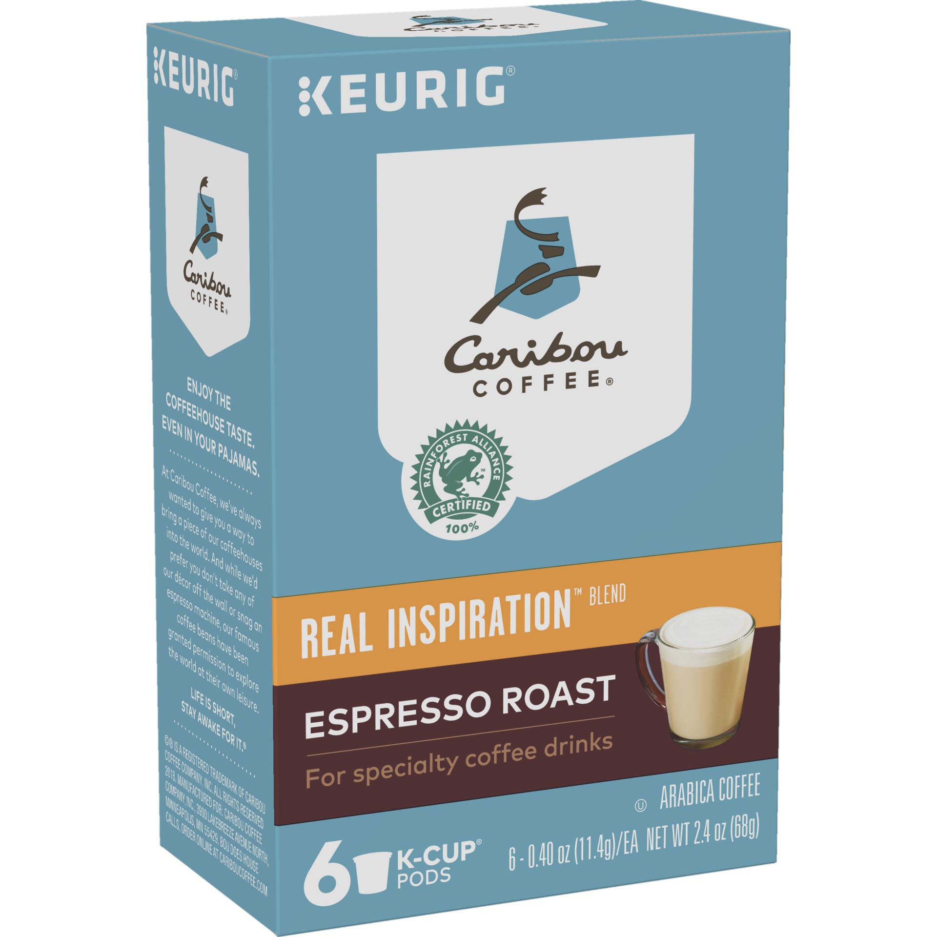 slide 4 of 4, Keurig Caribou Coffee Real Inspiration Blend Espresso Roast K-Cup Pods, 6 ct