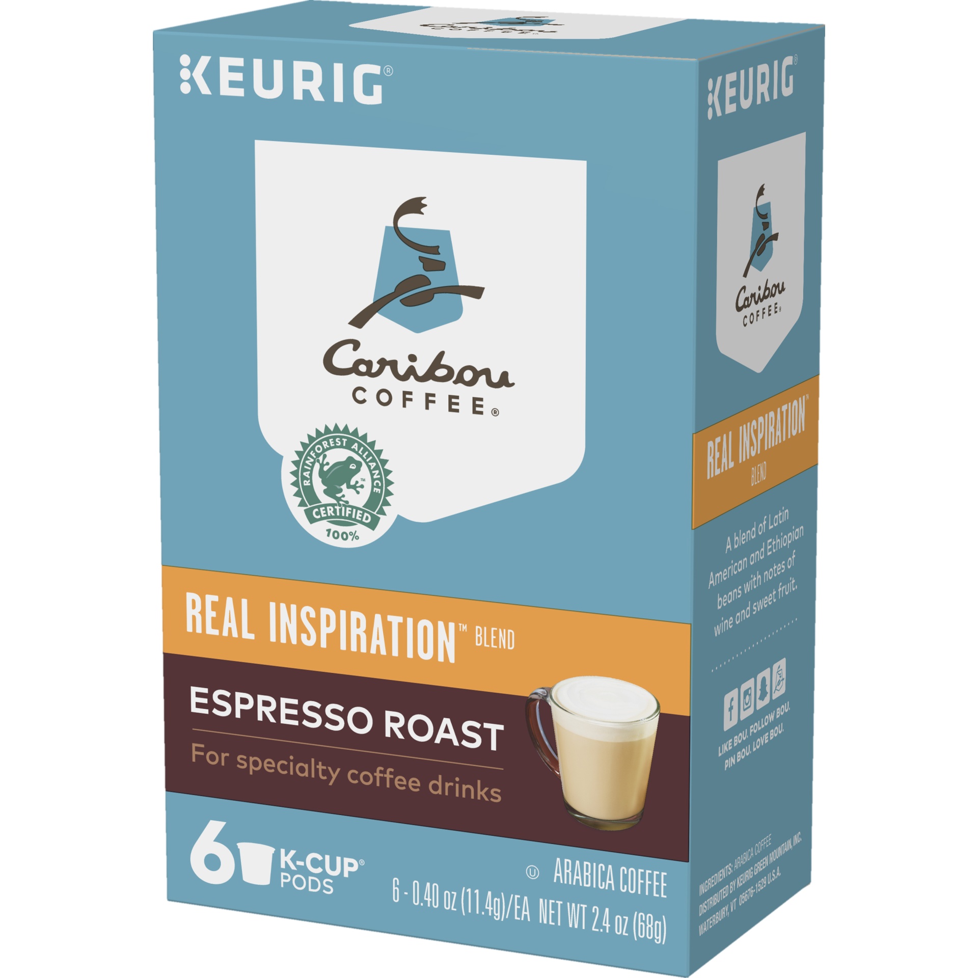 slide 2 of 4, Keurig Caribou Coffee Real Inspiration Blend Espresso Roast K-Cup Pods, 6 ct