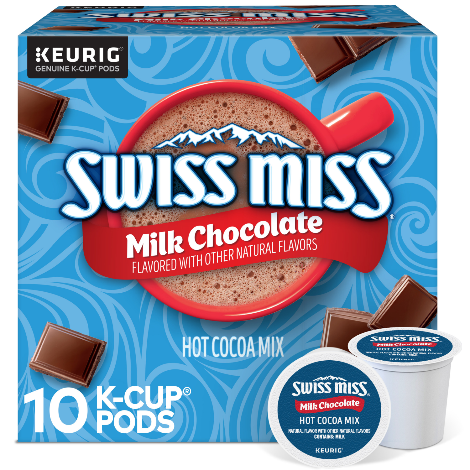 slide 1 of 7, Swiss Miss K-Cup Pods Milk Chocolate Hot Cocoa Mix Pods- 10 ct, 10 ct