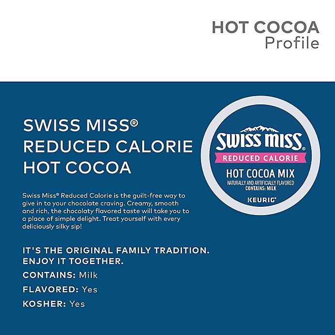 slide 3 of 6, Swiss Miss Reduced Calorie Hot Cocoa Keurig K-Cup Pods, 22 ct