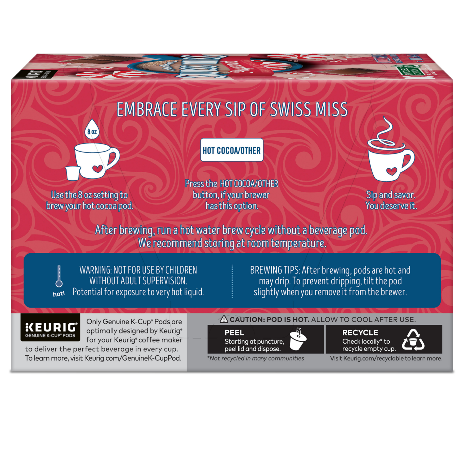 slide 2 of 8, Swiss Miss Peppermint Hot Cocoa, Keurig Single-Serve K-Cup Pods- 10 ct, 10 ct
