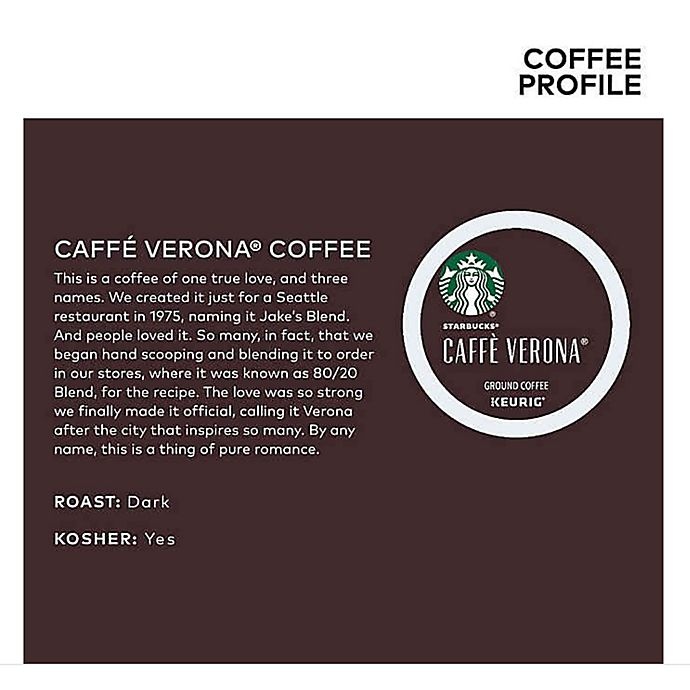 slide 4 of 7, Starbucks Caffe Verona Dark Coffee Keurig K-Cup Pods, 22 ct