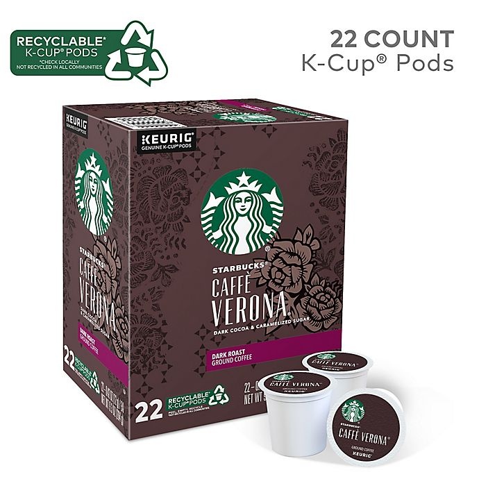 slide 7 of 7, Starbucks Caffe Verona Dark Coffee Keurig K-Cup Pods, 22 ct