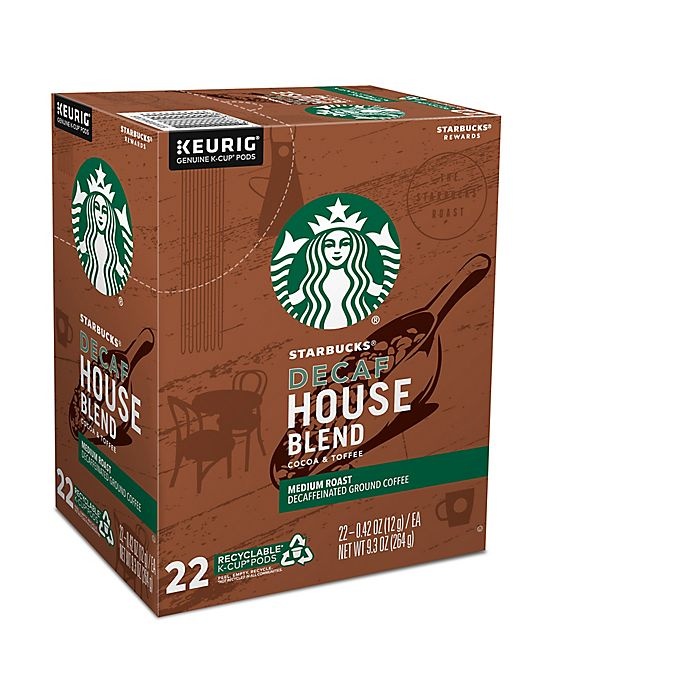 slide 8 of 8, Starbucks House Blend Decaf Coffee Keurig K-Cup Pods, 22 ct