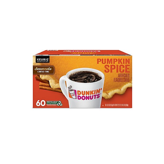 slide 7 of 8, Dunkin' Donuts Pumpkin Spice Flavored Coffee Keurig K-Cup Pods, 60 ct
