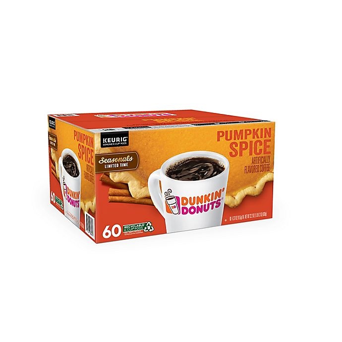 slide 8 of 8, Dunkin' Donuts Pumpkin Spice Flavored Coffee Keurig K-Cup Pods, 60 ct