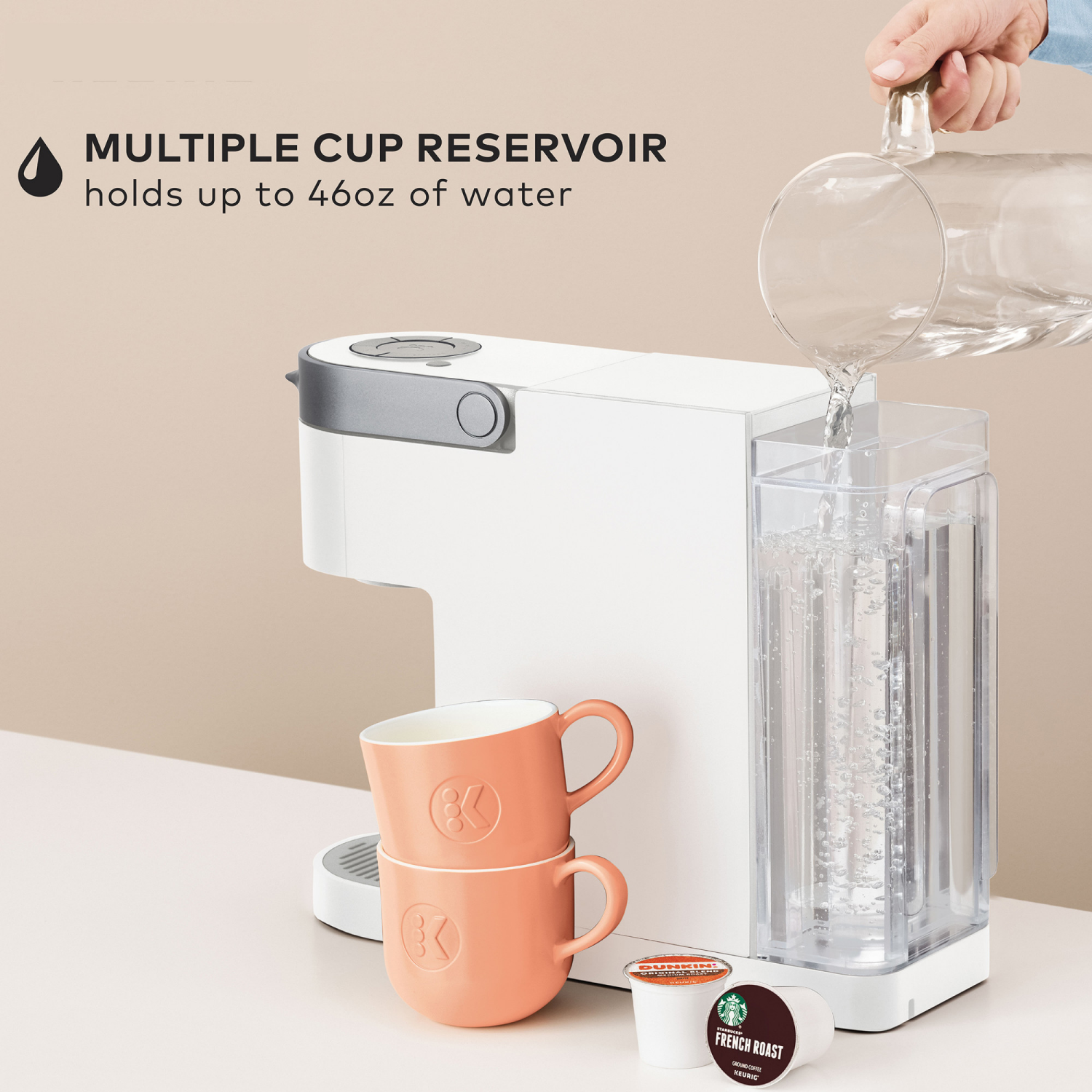 slide 8 of 8, Keurig K-Slim Brewer, White Reservoir, 1 ct