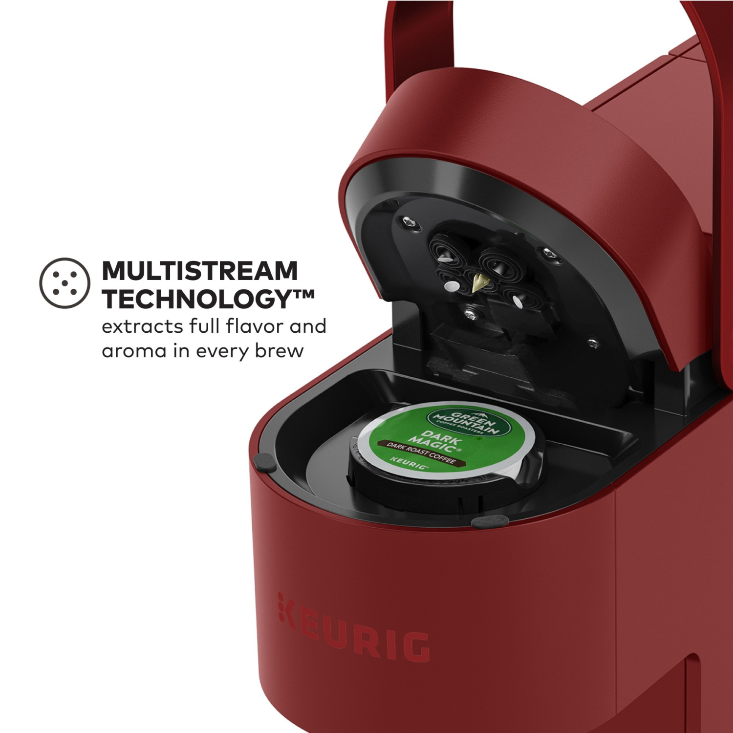 slide 4 of 8, Keurig K- Slim Single Serve K-Cup Pod Coffee Maker, Multistream Technology, Scarlet Red, 1 ct