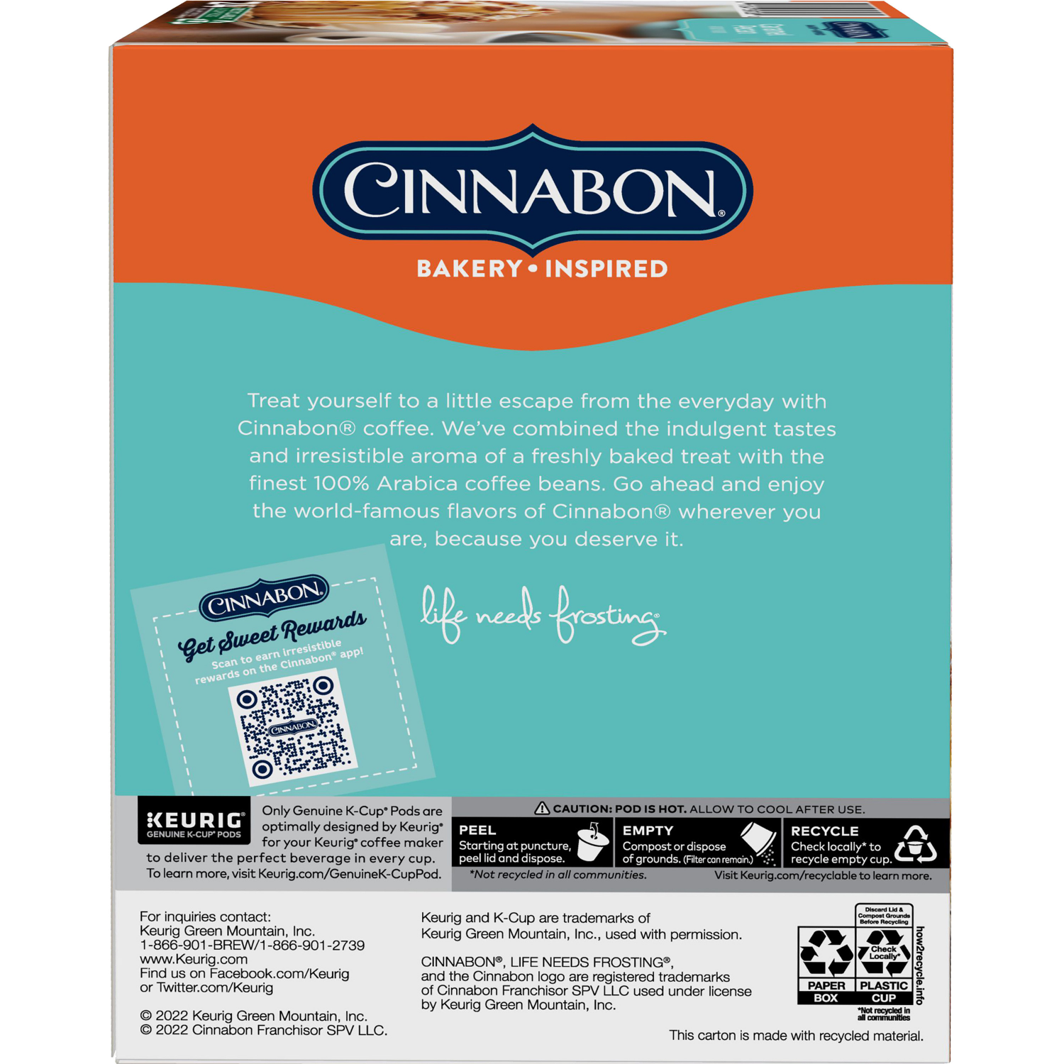 slide 2 of 5, Cinnabon Caramel Pecan Coffee, Keurig Single Serve K-Cup Pods- 24 ct, 24 ct